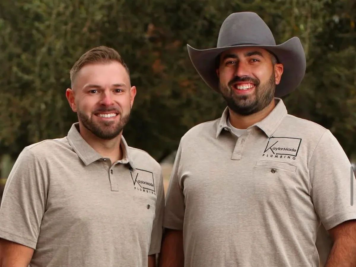 Zach on the left and Kaylor on the right, the owners of Kaylormade Plumbing